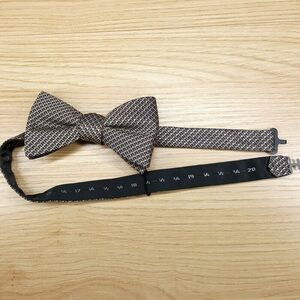 ALFANI Bow Tie Brown Tan Diamond Lattice Dot Accents Adjustable Elegant Formal